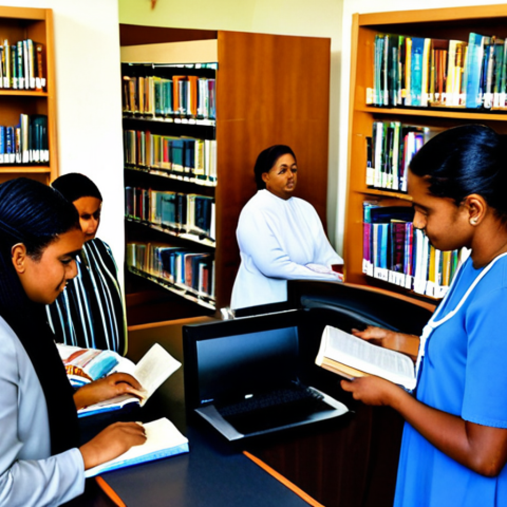 도미니카 연방의 도서관과 박물관 - Community at the Library**

"A diverse group of Dominicans, fully clothed in modest attire, gathered...
