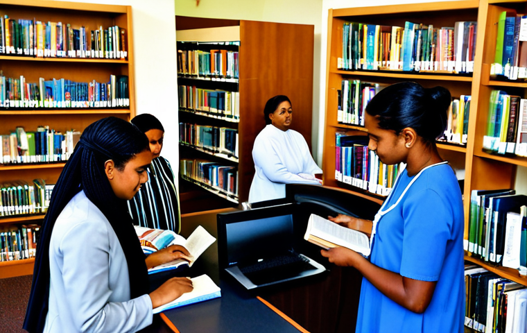 도미니카 연방의 도서관과 박물관 - Community at the Library**

"A diverse group of Dominicans, fully clothed in modest attire, gathered...