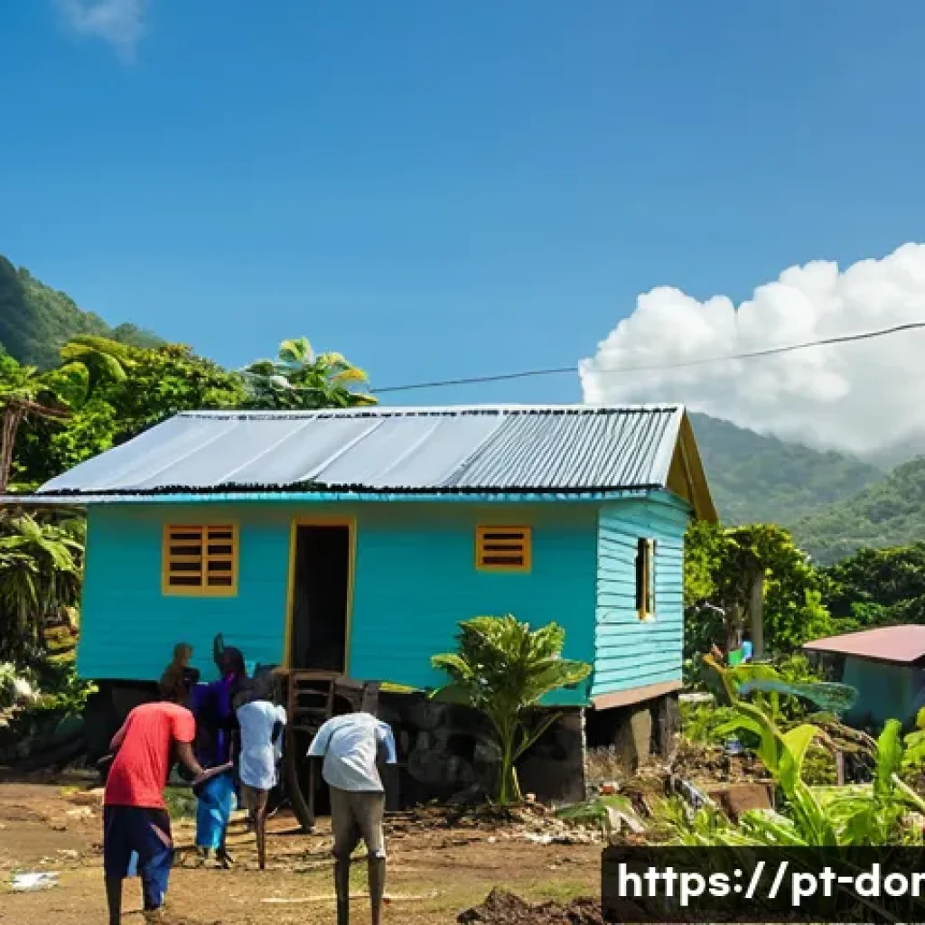 도미니카 연방의 사회적 문제 - **Prompt 1: "Dominica's Resilient Spirit in Reconstruction"**
    A vibrant and hopeful scene depict...