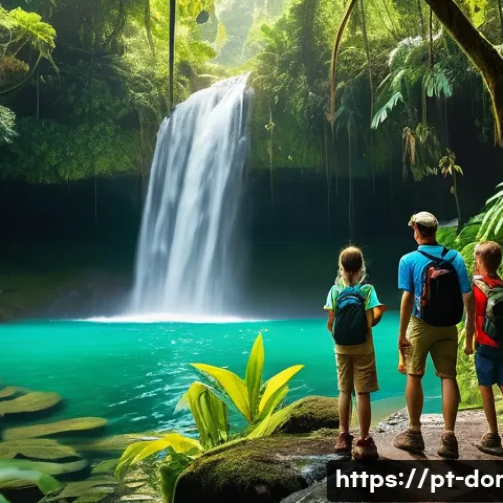 도미니카 연방에서 휴대폰 사용법 - **Prompt:** A vibrant, sun-drenched scene of a family of four (parents in their 30s, a girl around 8...