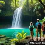 도미니카 연방에서 휴대폰 사용법 - **Prompt:** A vibrant, sun-drenched scene of a family of four (parents in their 30s, a girl around 8...