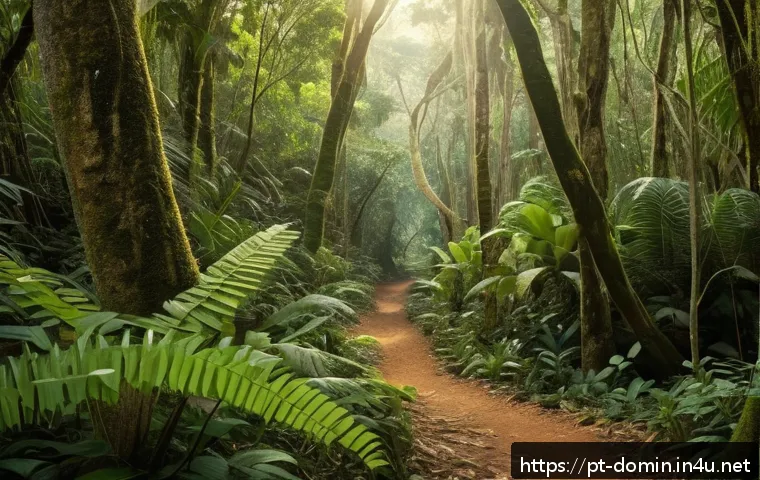 도미니카 연방에서의 야생 동물 관찰 - A dense tropical forest scene in José del Carmen Ramírez National Park, Dominican Republic, showcasi...